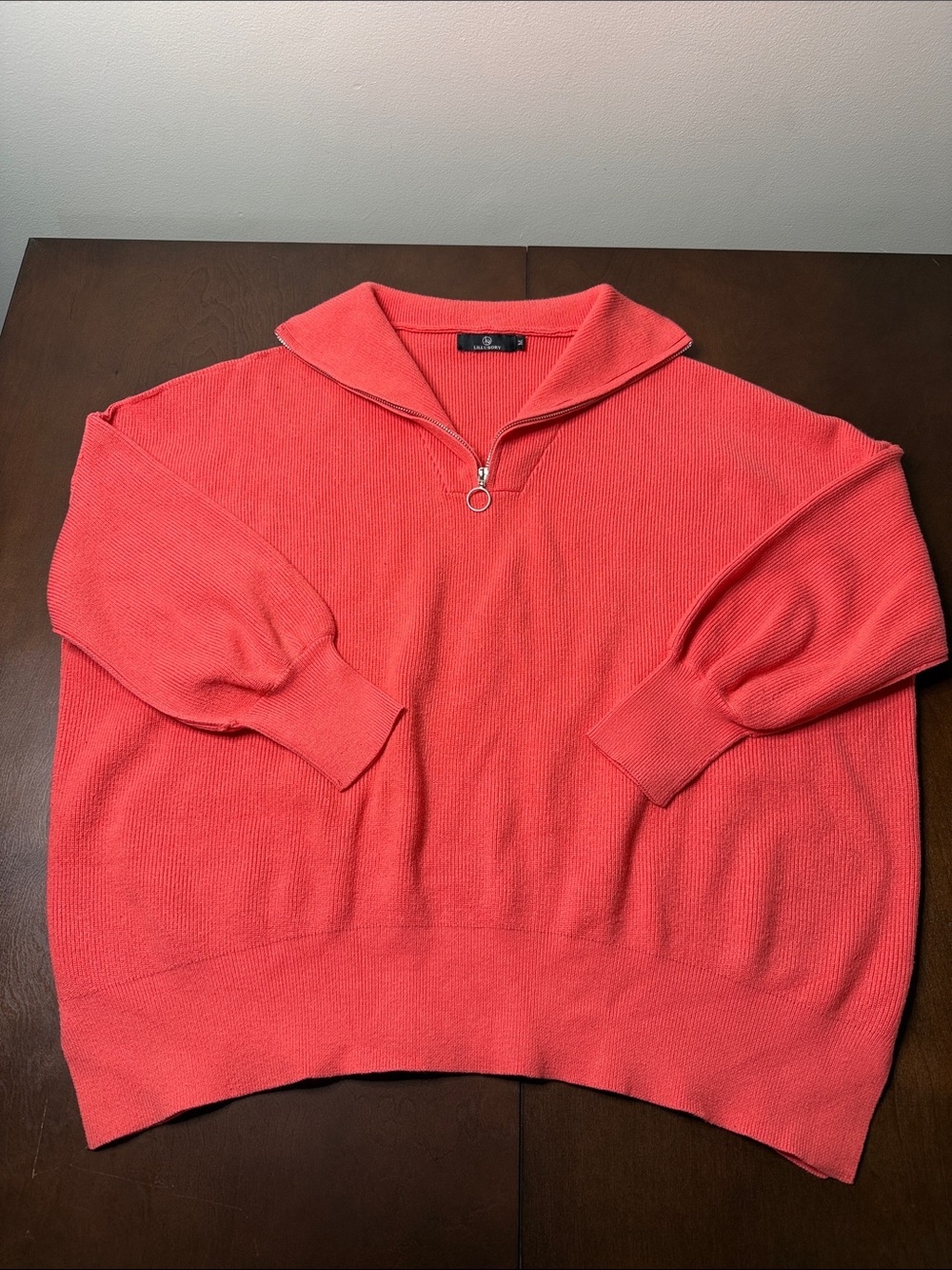 Women’s LILLUSORY Coral Drop Shoulder Half-Zip Sweater - Medium